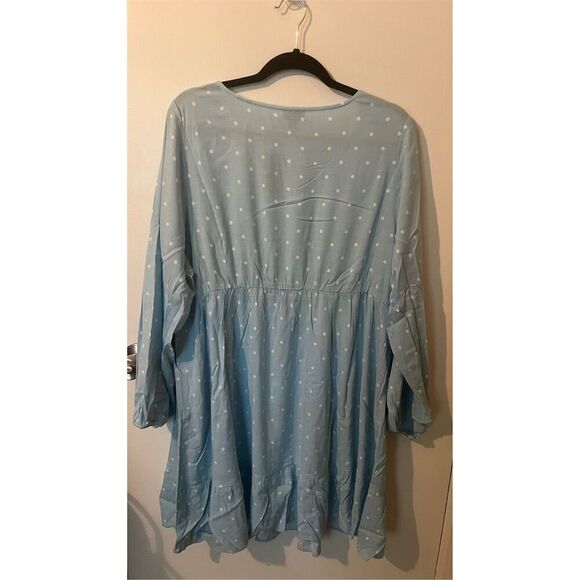 Torrid 2 Plus Size Polka Dot Textured Stretch Rayon Mini Skater Dress 2x 18-20 - Picture 4 of 9